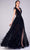 Gatti Nolli Couture - OP-5170 Embellished Deep V-neck A-line Gown Evening Dresses 0 / Black