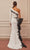 Gatti Nolli Couture - OP-5341 Long Sleeve Contrast Ruffled Slit Gown Evening Dresses