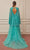 Gatti Nolli Couture - OP-5344 V Neck Cape A-Line Evening Dress Evening Dresses