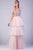 Gatti Nolli Couture - OP-5508 Plunging Pearl-Adorned Tulle Tiered Gown Evening Dresses 0 / Pink