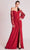 Gatti Nolli Couture - OP5707 Sheer Long Sleeve Slit Dress Evening Dresses 0 / Wine
