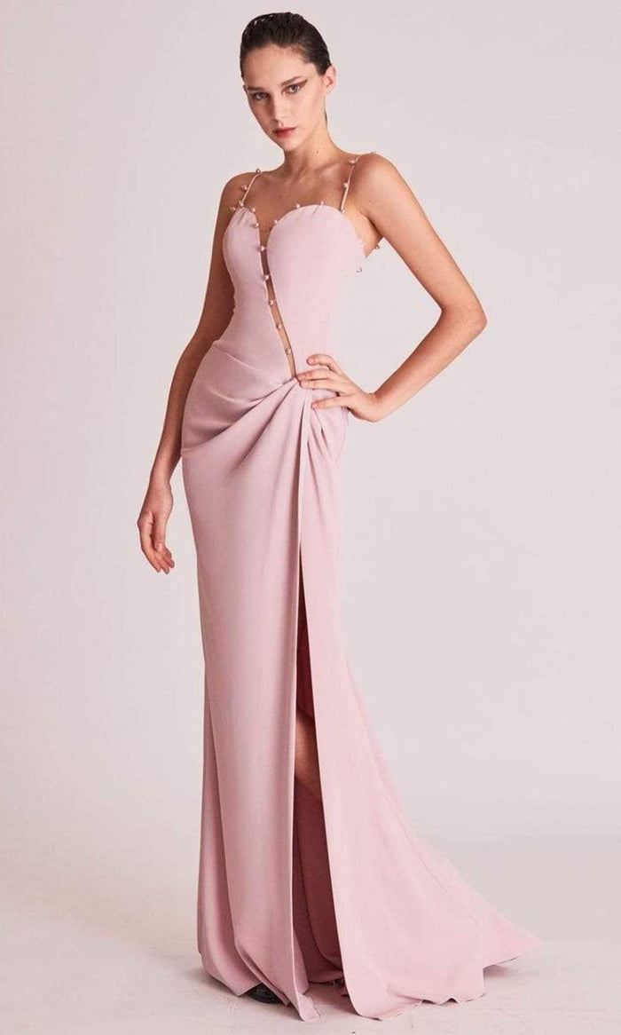 Gatti Nolli Couture - OP5741 Beaded Mid Back Fit Dres0073 Evening Dresses 0 / Pink