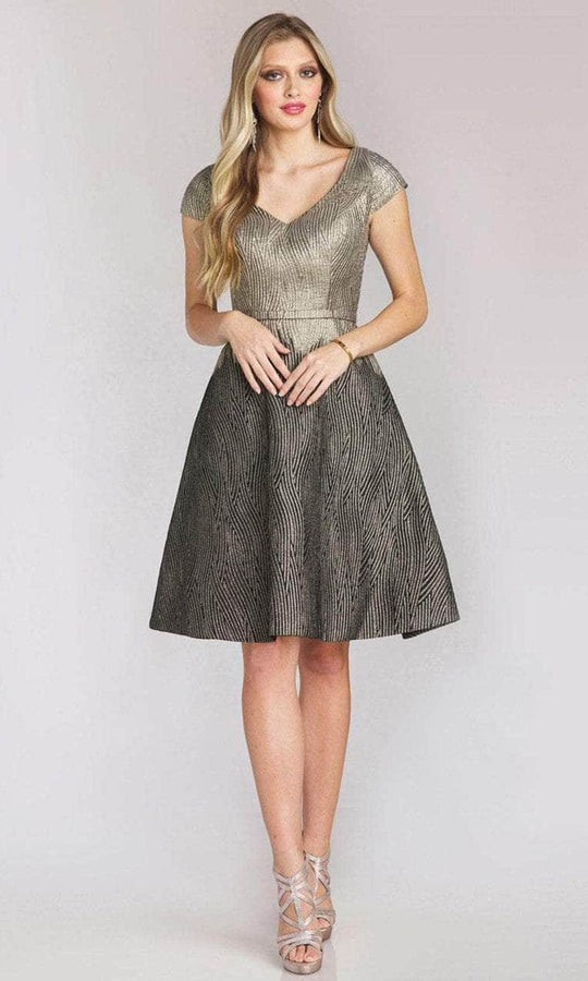 Gia Franco 12151 - Patterned A-Line Cocktail Dress