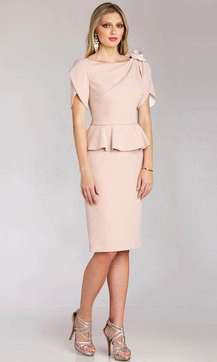 Gia Franco 12203 - Short Sleeve Sheath Formal Dress Special Occasion Dress 6 / Blush