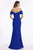Gia Franco - 12915 Off-Shoulder High Leg Slit Gown with Beaded Waist - 1 pc Wine In Size 14 Available CCSALE 14 / Wine