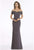Gia Franco - 12916 Off-Shoulder Pleated Evening Gown Special Occasion Dress 10 / Charcoal