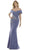 Gia Franco - 12979 Floral Off Shoulder Mermaid Dress Evening Dresses 6 / Venice Blue