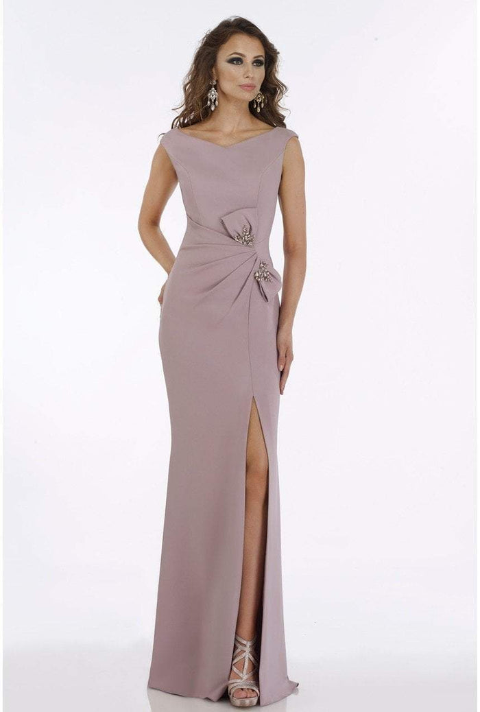 Gia Franco - Embellished Bateau Trumpet Gown With Slit 12921 - 2 pc Mauve in Sizes 14 and 16 Available CCSALE 12 / Mauve