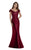 Gia Franco - Tiered Off-Shoulder Lace Appliqued Evening Gown 12005 - 1 pc Rose in Size 14 Available CCSALE 14 / Wine