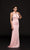 Glow by Colors - G774 Halter Cutout Bodice Faille Gown Special Occasion Dress 0 / Light Pink