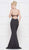 Glow by Colors - Metallic Beaded Plunge Trumpet Gown G810 - 1 pc Black in Size 2 Available CCSALE