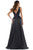 Glow Dress - G904 Deep V-Neck Satin A-Line Gown Prom Dresses