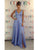 Glow Dress - G904 Deep V-Neck Satin A-Line Gown Prom Dresses 2 / Cornflower