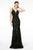 GLS by Gloria - GL1824 Plunging Sequin Fringed Sheath Gown Evening Dresses XS / Black