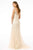 GLS by Gloria - GL1842 Plunging Beaded Metallic Tulle Trumpet Gown Evening Dresses