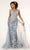 GLS by Gloria - GL1920 Beaded Embroidered Gown with Sheer Overskirt Prom Dresses XS / Smoky Blue