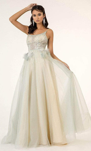 GLS by Gloria GL1924 Prom Dress - Silver-Mint