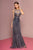 GLS by Gloria - GL2555 Bejeweled Illusion Jewel Mermaid Gown Special Occasion Dress XS / Navy/Gray