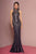 GLS by Gloria - GL2677 Embellished High Neck Trumpet Dress Special Occasion Dress XS / Charcoal