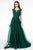 GLS by Gloria - GL2882 Beaded Embroidered Mesh A-Line Long Dress Formal Gowns XS / Green