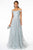 GLS by Gloria - GL2887 Floral Embroidered Glitter Mesh Gown Prom Dresses XS / Silver