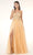 GLS by Gloria - GL2983 Embellished V Neck Mesh A-line Dress Prom Dresses XS / Champagne