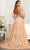 GLS by Gloria GL3001 - Long Puffed Sleeves Deep V-neck Evening Gown Prom Dresses