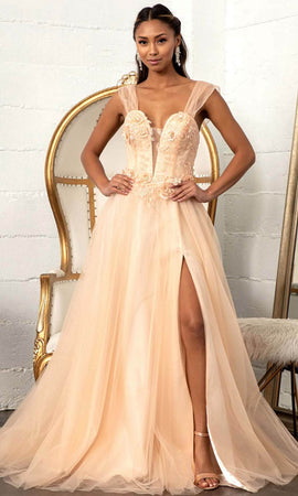 GLS by Gloria Plunging V-neck Long Gown