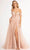 GLS by Gloria GL3007 - Illusion Plunging V-neck Long Gown Special Occasion Dress XS / Rose Gold
