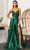 GLS by Gloria GL3040 - V-Neck Satin Formal Gown Special Occasion Dress XS / Green