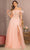 GLS by Gloria GL3138 - Feathered Off-Shoulder Evening Dress Special Occasion Dress XS / Blush