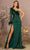 GLS by Gloria GL3160 - Feathered One Sleeve Evening Dress Special Occasion Dress XS / Green