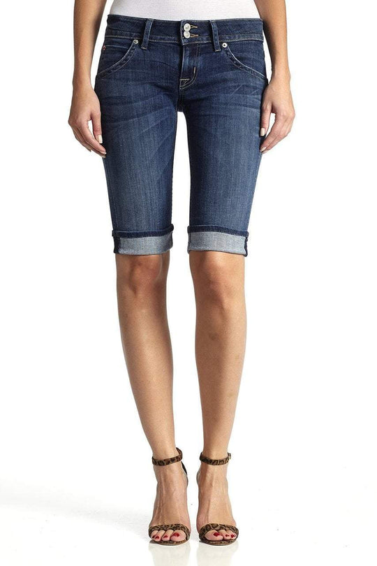 Hudson Jeans Palerme Knee Cuffed Short In Alabaster Daze 2 CCSALE 32 / Blue
