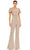 Ieena Duggal 11273 - Short Puffed Sleeves Jumpsuit Special Occasion Dress 0 / Blush