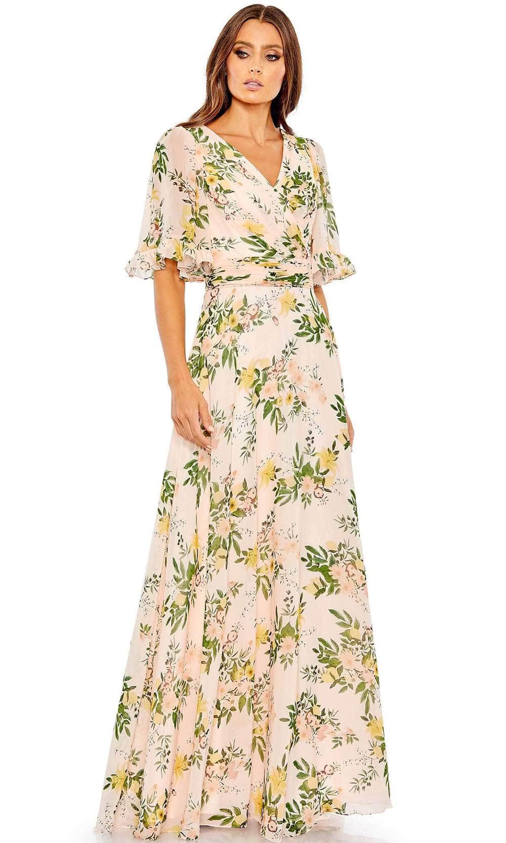Ieena Duggal 11320 - V-Neck Floral Dress – Couture Candy