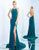 Ieena Duggal - 25572I Dangling Fringed Halter Sheath Gown Prom Dresses