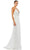 Ieena Duggal - 26264I Romantic Plunging Neck Sleeveless Sheath Gown Evening Dresses 0 / White