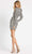 Ieena Duggal - 26379 Long Sleeve V-Neck Print Short Dress Prom Dresses