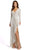 Ieena Duggal - 26395 V-Neck Long Sleeve Full Sequin Evening Gown Evening Dresses