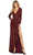Ieena Duggal - 26395 V-Neck Long Sleeve Full Sequin Evening Gown Evening Dresses