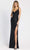 Ieena Duggal - 26443 Sleeveless Fitted High Leg Slit Sequin Gown Evening Dresses 0 / Black