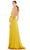 Ieena Duggal - 26531 Halter V-Neckline High Leg Slit A-Line Gown Evening Dresses