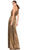 Ieena Duggal - 26537 One Shoulder Grecian Metallic Gown Evening Dresses