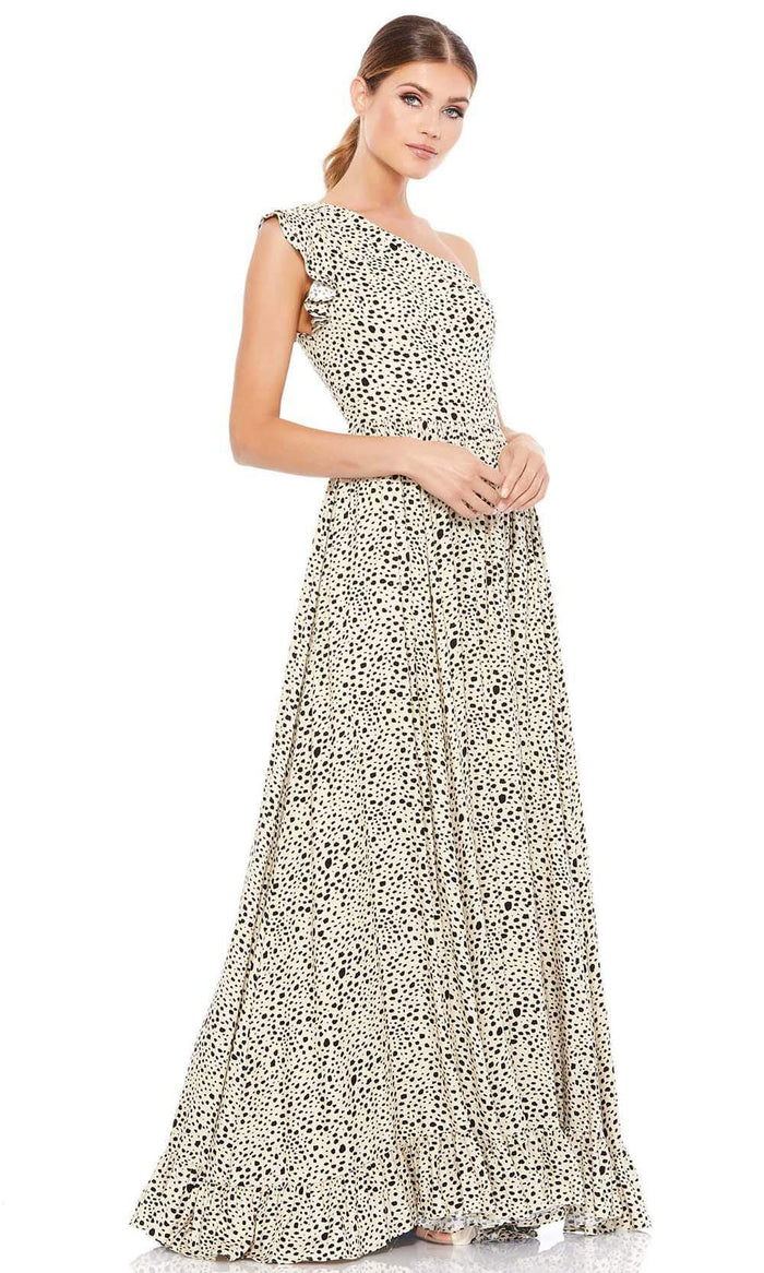 Ieena Duggal - 26538 Long One Shoulder Animal Print Dress – Couture Candy