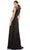 Ieena Duggal - 26540 V-Neck Beaded Shoulders A-Line Gown With Slit Evening Dresses