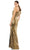 Ieena Duggal 26600 - Metallic One Shoulder Fitted Dress Evening Dresses