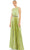 Ieena Duggal 26610 - Sleeveless With Belt Long Dress Special Occasion Dress 0 / Green Apple