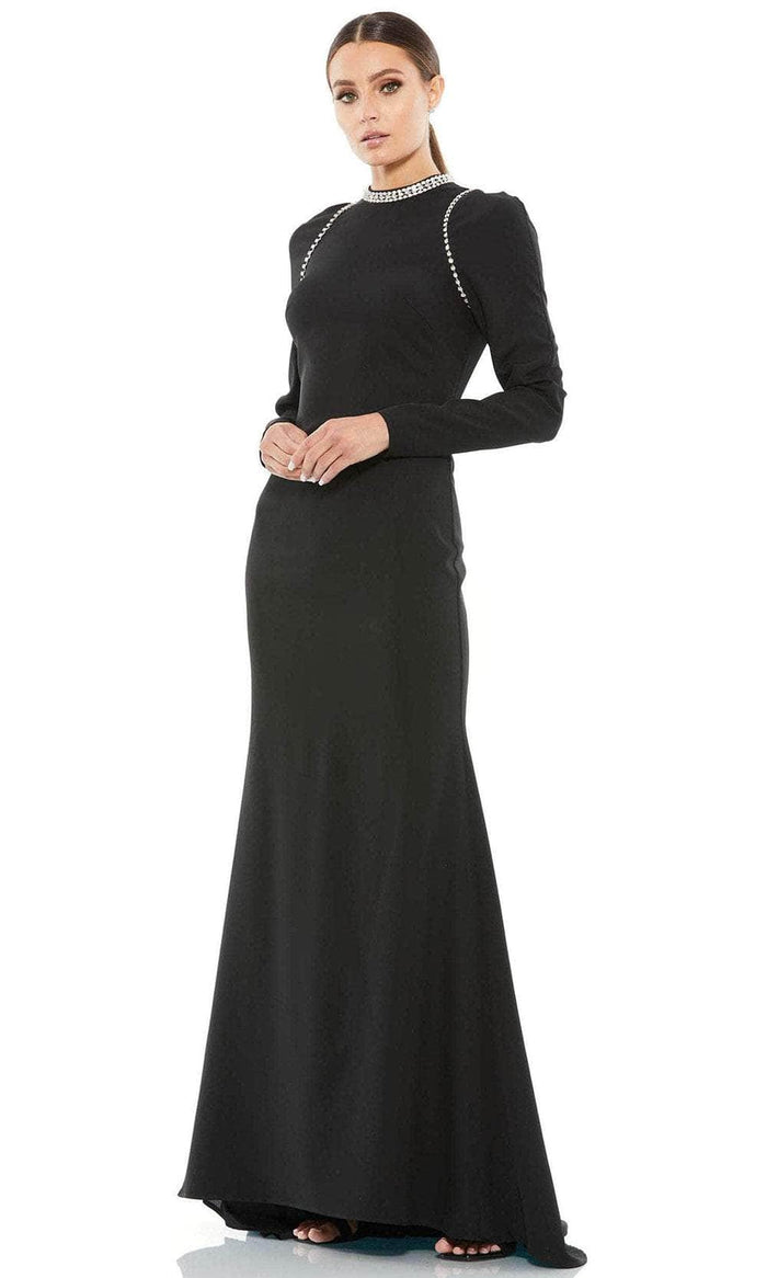 Ieena Duggal 26612 - High Neck Long Sleeved Prom Dress Prom Dresses 0 / Black