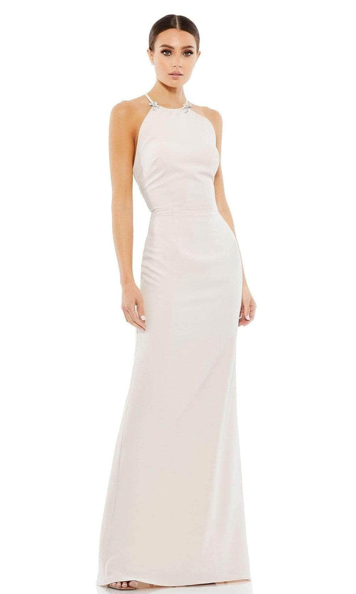 Ieena Duggal - 26618 Ornate Strap Gown Evening Dresses 0 / Blush