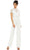 Ieena Duggal 26621 - Sheer Yoke Jumpsuit Special Occasion Dress 0 / White